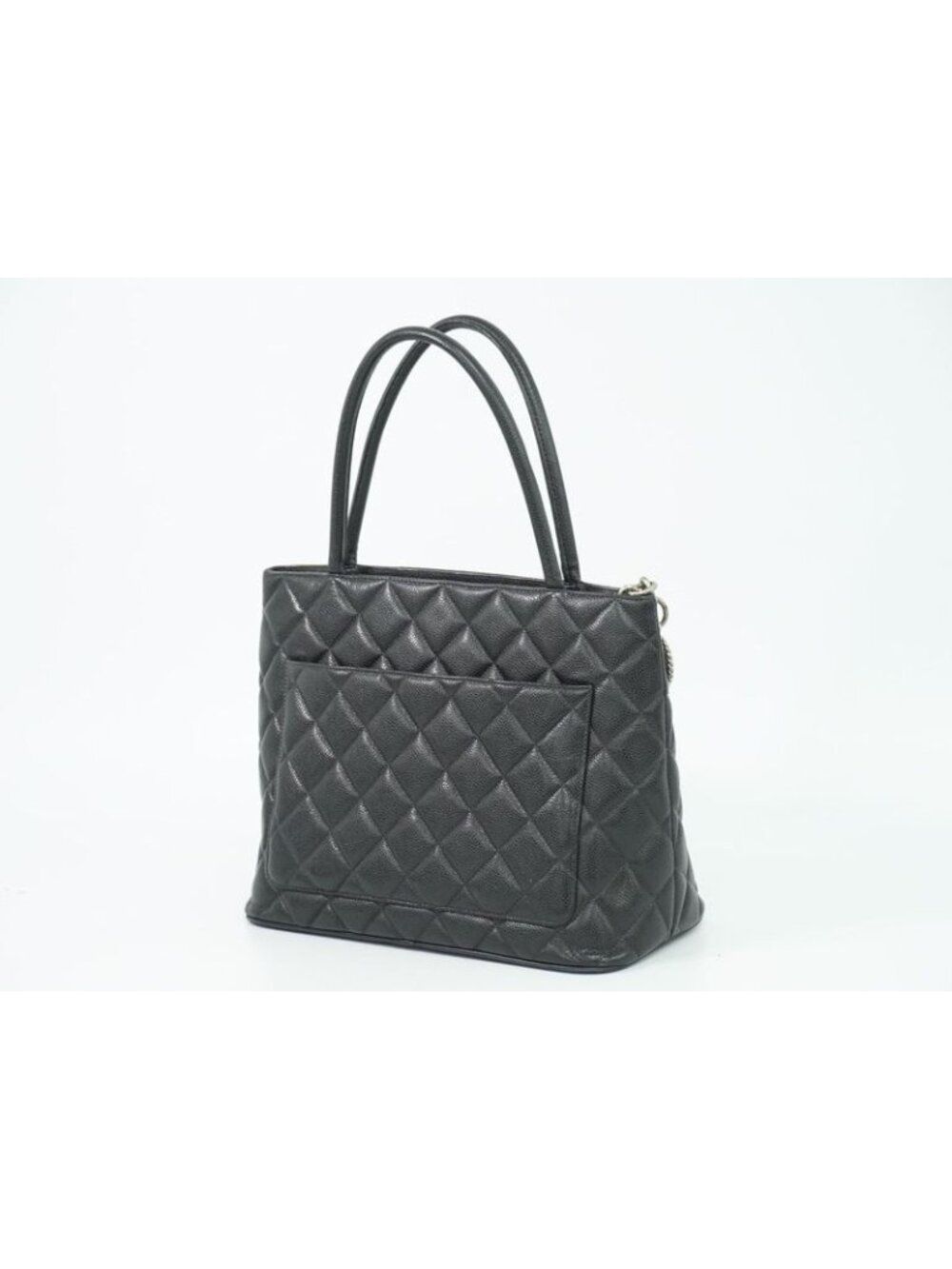 Chanel Revival Tote Handbag Caviar Leather Black Coco - Picture 2 of 9